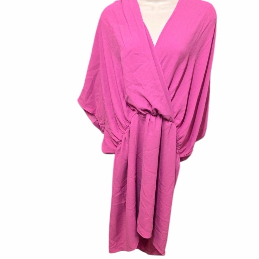 NWT TRINA TURK Concourse Surplus Blouson Mini Dress Hyacinth Pink Large 646 - Picture 6 of 11
